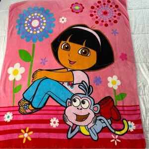 Nickelodeon DORA the Explorer & Boots Colorful Soft Blanket Throw 2009 59x51